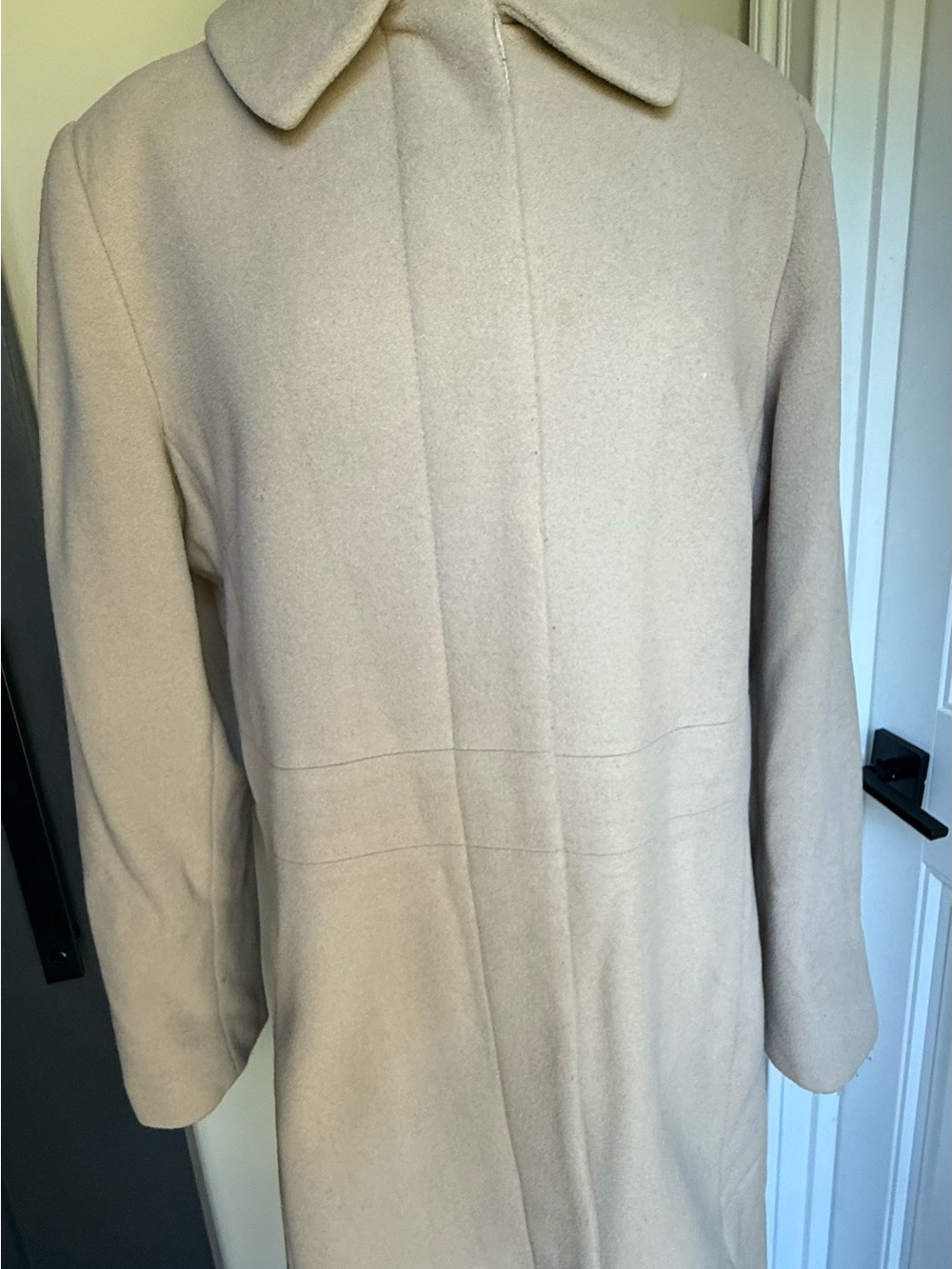 Anne Klein Cream Wool Blend Coat